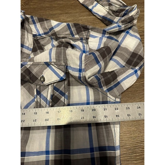 BKE Mens Button Down Shirt Size XL Standard Fit Blue Plaid Casual Pockets Cotton - Picture 5 of 5